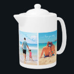 Custom Your Family Photo Collage Teapot with Text<br><div class="desc">Teapots with Custom Photo Collage Family Love Personalised Text - Mother / Father / Kids / Parents / Couple - Modern Custom Photos Unique Your Own Design - Special Family / Friends or Personal Teapot Gift - Add Your Photos and Text - Name / Favourite Background - Elements and Text...</div>