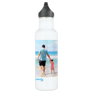 Custom Your Family Photo Collage Water Bottle Gift