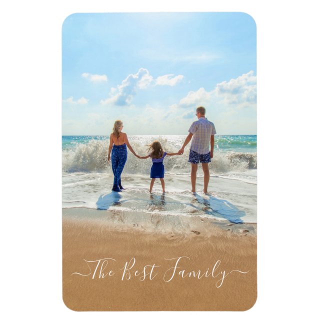 Custom Your Family Photo Magnet Gift with Text (Vertical)