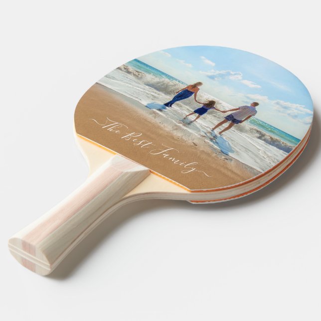 Custom Your Family Photo Ping Pong Paddles Gift (Front Angle)