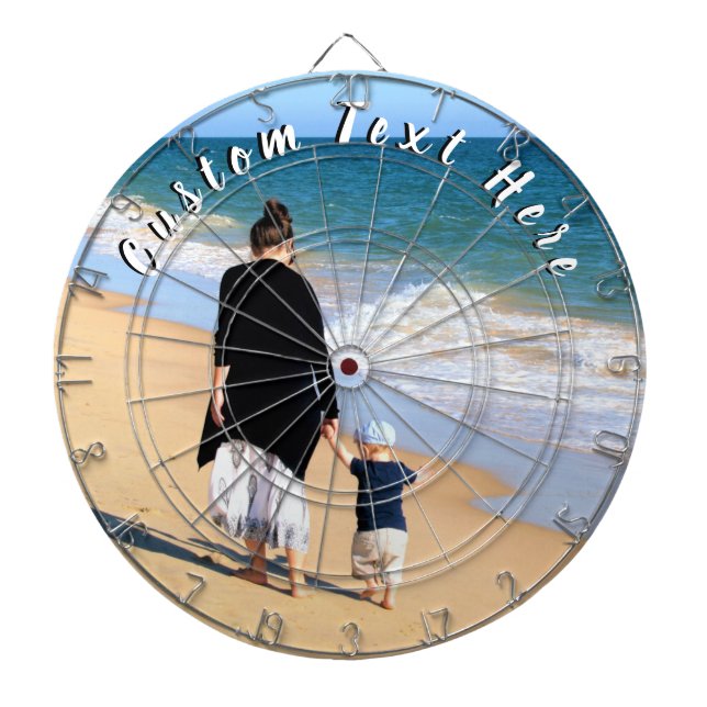 Custom Your Favourite Photo Dart Board with Text (Front)