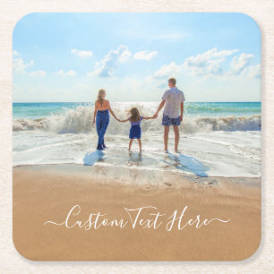 Custom Your Favourite Photo Paper Coaster and Text