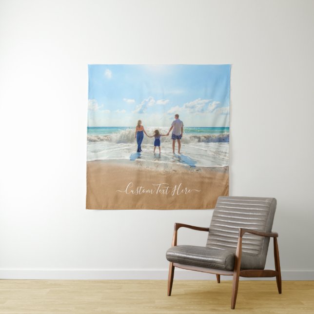 Custom Your Favourite Photo Tapestry with Text (In Situ (Horizontal))