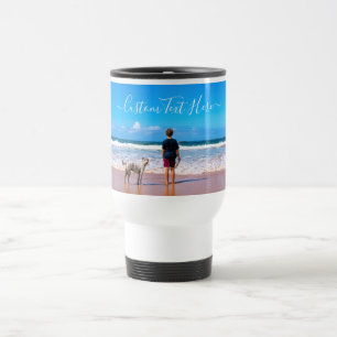 Custom Your Favourite Photo Travel Mug with Text