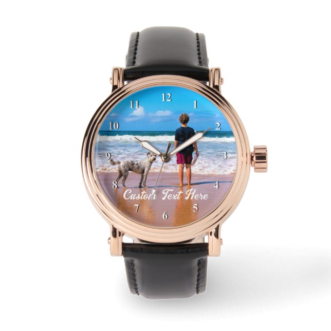 Custom Your Favourite Photo Watch Gift with Text (Front)