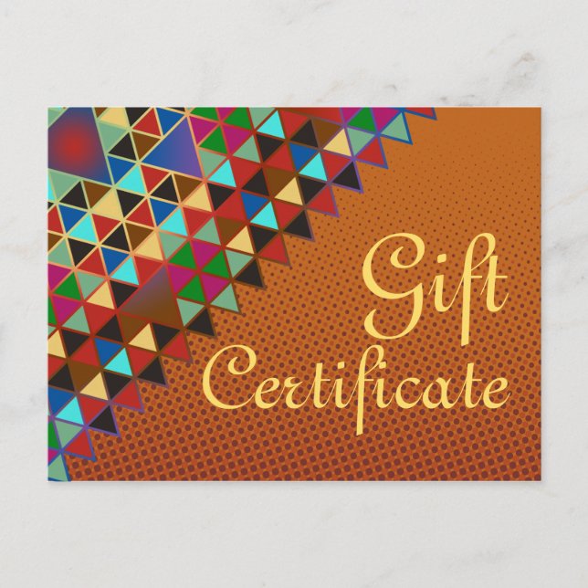 Custom your Gift Certificate with text & backgr. Postcard (Front)