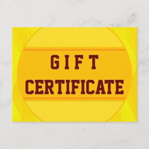 Custom your Gift Certificate with text & backgr. Postcard