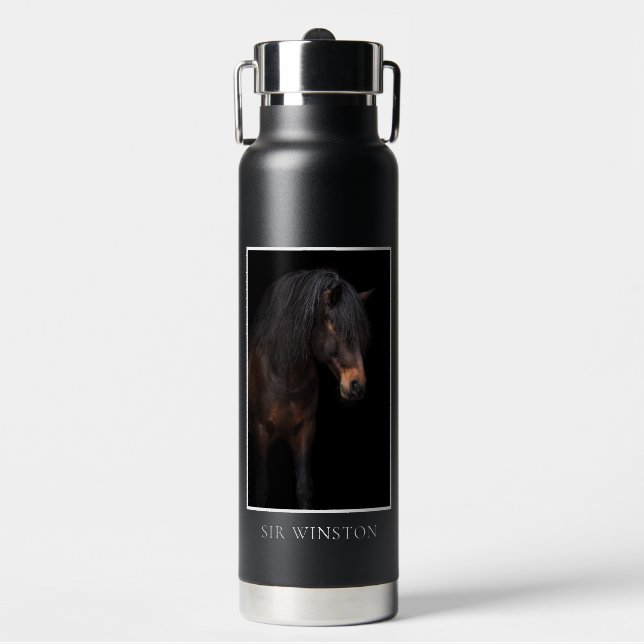 Custom Your Horse Photo Equestrian Rider  Water Bottle (Front)