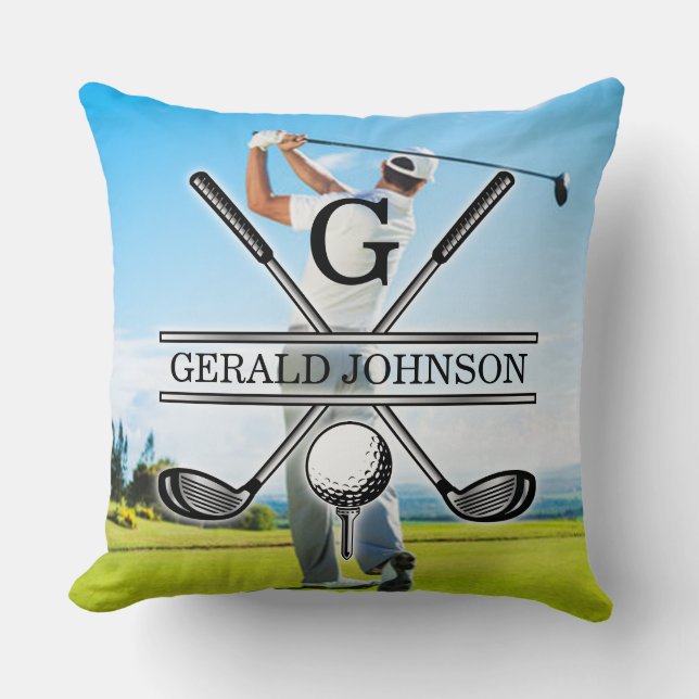 Custom Your Image Golf Monogram Design Cushion (Front)