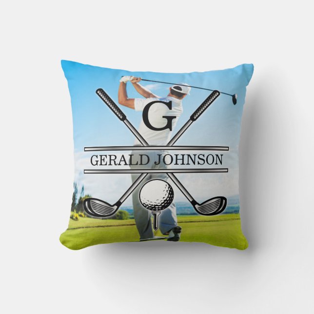 Custom Your Image Golf Monogram Design Cushion (Front)