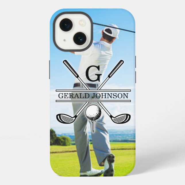 Custom Your Image Golf Monogram Design iPhone Case (Back)