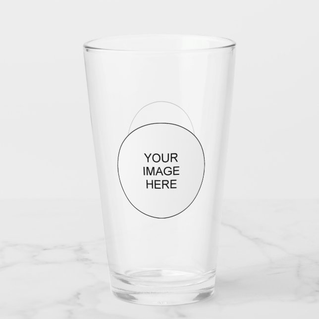 Custom Your Image Photo or Business Logo 16oz Beer Glass (Back)