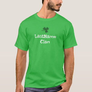 Custom Your Irish Clan Shamrock T-Shirt - Adults