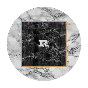 Custom Your Letter Faux Marble Cutting Board