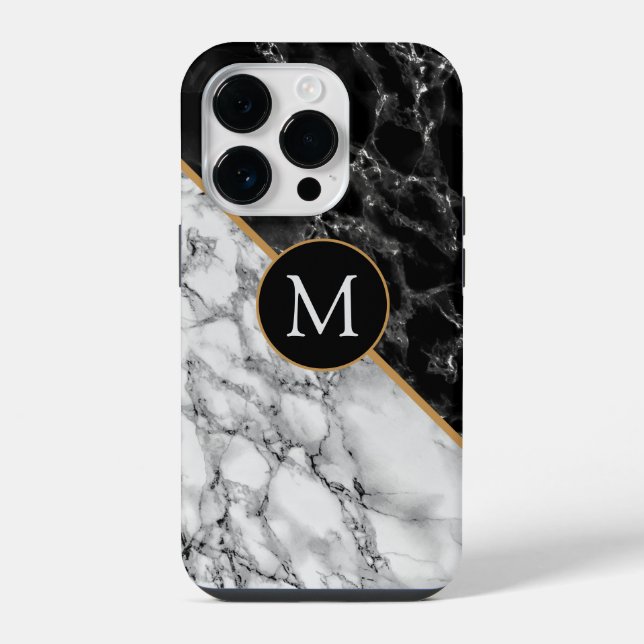 Custom Your Letter iPhone Case Marble Design (Back)