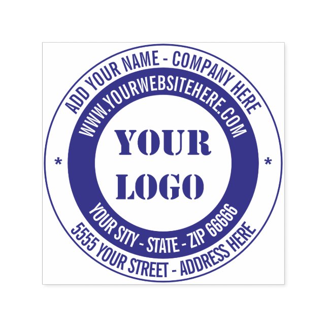 Custom Your Logo Address Name Website Colours Stam Self-inking Stamp (Design)