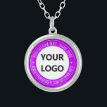 Custom Your Logo and Text Necklace - Choose Colour<br><div class="desc">Custom Colours and Font - Your Logo or Photo Name Website or Custom Text Promotional Business or Personal Modern Stamp Design Necklace / Gift - Add Your Logo - Image - Photo or QR Code / Name - Company / Website or other Information / text - Resize and move or...</div>