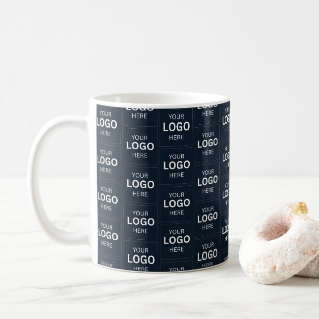 Custom Your Logo Here Name Template Coffee Mug (With Donut)