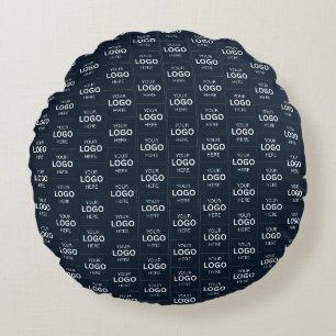 Custom Your Logo Here Name Template Round Cushion