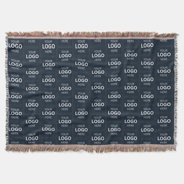 Custom Your Logo Here Name Template Throw Blanket (Front)