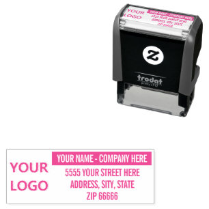 Custom Your Logo Name Address Self-inking Stamp