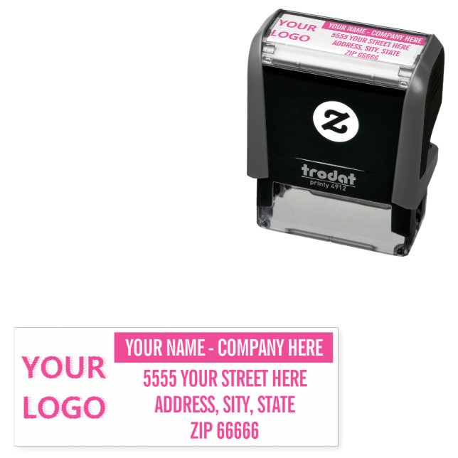 Custom Your Logo Name Address Self-inking Stamp (In Situ)