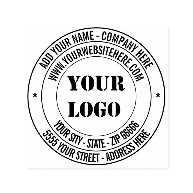 Custom Your Logo Name Address Self-Inking Stamp (Design)