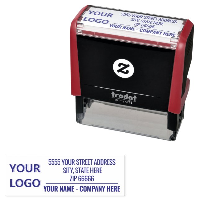Custom Your Logo Name Address Self-Inking Stamp (In Situ)
