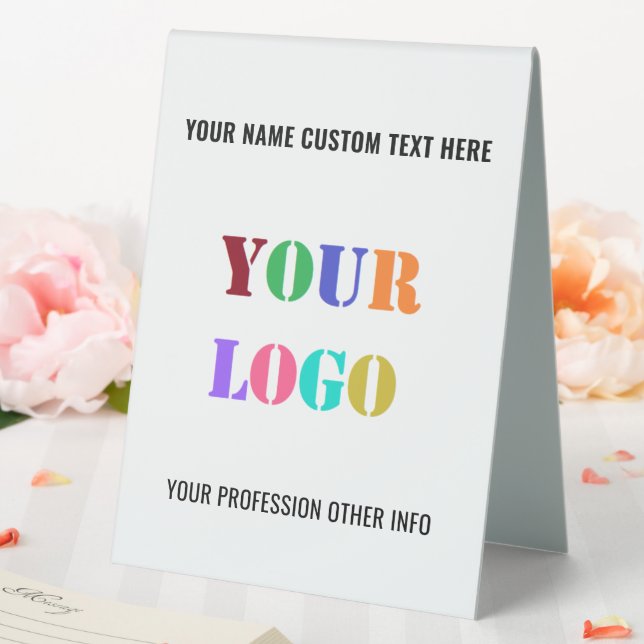 Custom Your Logo or Photo and Text Table Tent Sign (In SItu (Wedding))