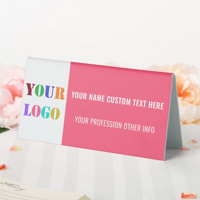 Custom Your Logo Photo Text Colours Table Tent Sig (In SItu (Wedding))