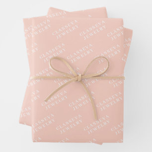 CUSTOM YOUR LOGO STYLISH MODERN ELEGANT CLASSIC  W WRAPPING PAPER SHEET