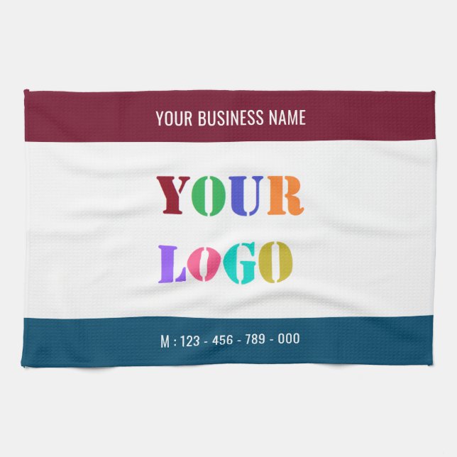 Custom Your Logo , Text and Colours Kitchen Towel (Horizontal)