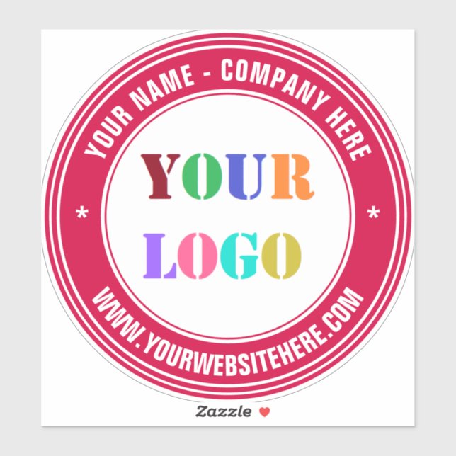 Custom Your Logo Text and Colours Round Sticker (Sheet)