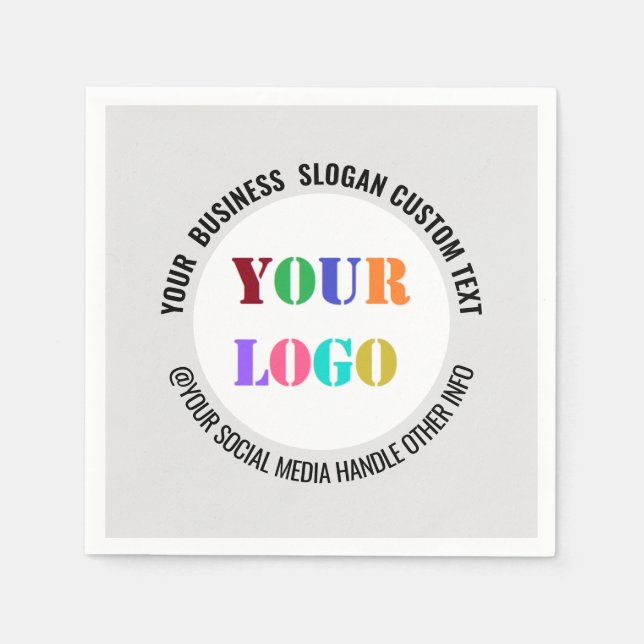 Custom Your Logo Text Promotional Business Napkins (Front)