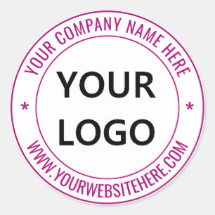 Custom Your Logo Text Round Sticker Choose Colours