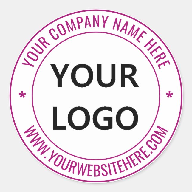Custom Your Logo Text Round Sticker Choose Colours (Front)
