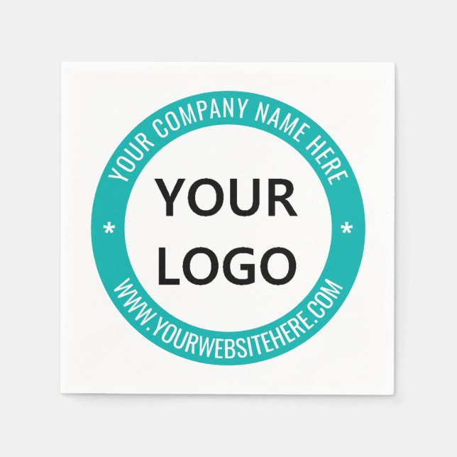 Custom Your Logo Website Name Business Napkins (Front)
