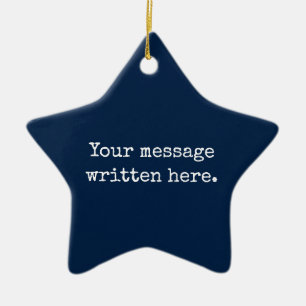 Custom Your Message Here Personalised Text Star Ceramic Tree Decoration