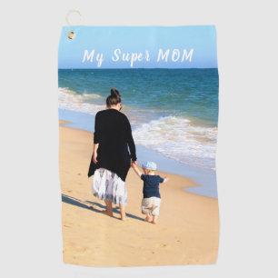 Custom Your Mum Photo Golf Towel Gift with Text
