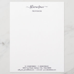 Custom Your Name Address Text Info Letterhead
