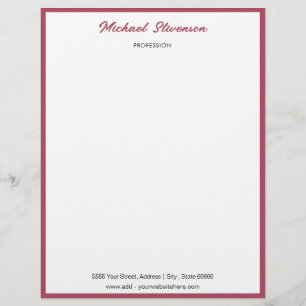 Custom Your Name Address Website Letterhead