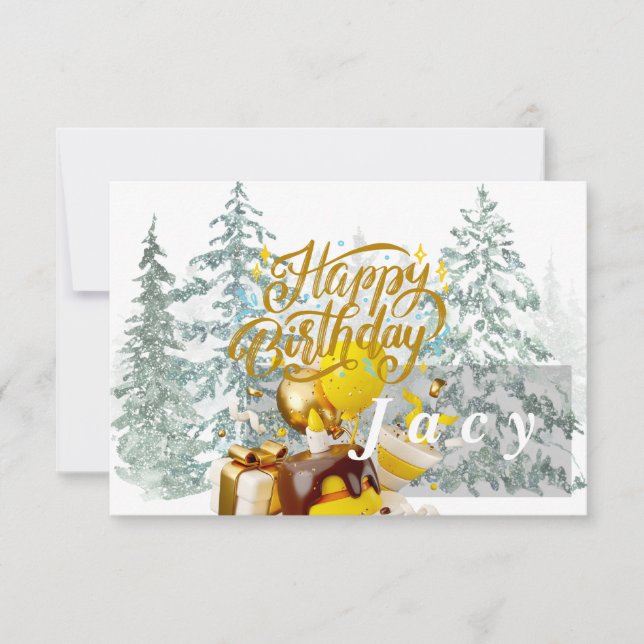 Custom your name and Birthday Thank You Card (Front)