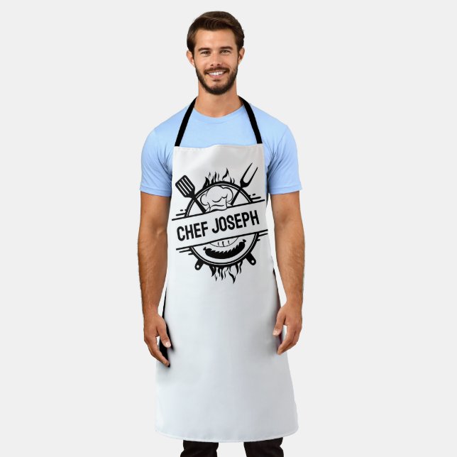 Custom Your Name Chef Grill Cook Father's Day Gift Apron (Worn)