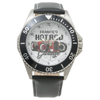 Custom YOUR NAME Hot Rod Garage Personalised Car Watch