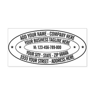 Custom Your Name Info Address Oval Rubber Stamp
