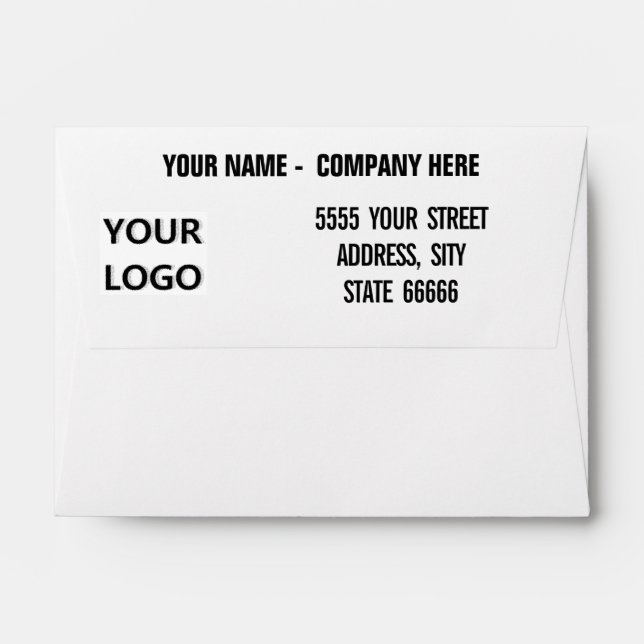 Custom Your Name Logo Return Address Envelope (Back (Top Flap))