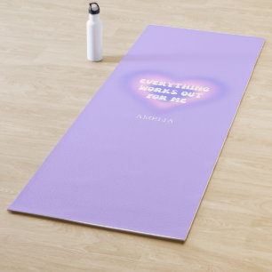 Custom Your Name Purple Aura Heart Manifestation Yoga Mat