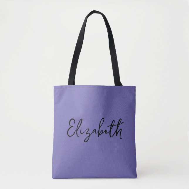 Custom Your Name Text Mothers Day Gift Periwinkle Tote Bag (Front)