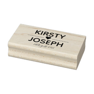 Custom Your Name Wedding Rubber Stamp