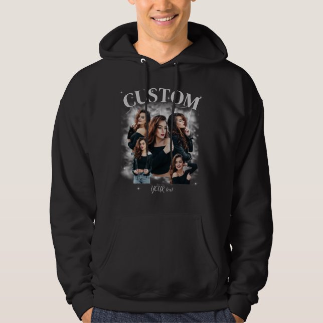 custom your own bootleg 90s rap photo here hoodie (Front)